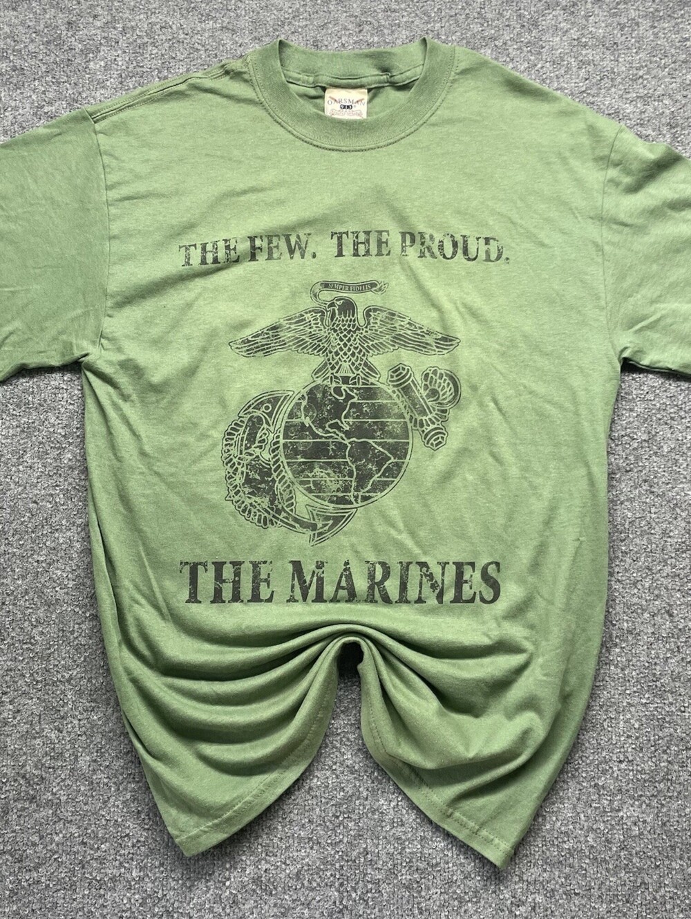 Vintage USMC Marine Corps T Shirt Mens M Green Oarsman 913 Eagle 100% Cotton